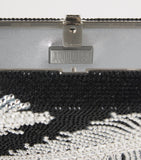 Judith Leiber crystal feather clutch bag with chain strap (British brand)