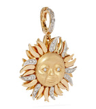 Annoushka 18kt yellow gold sun charm with white diamonds, UK version