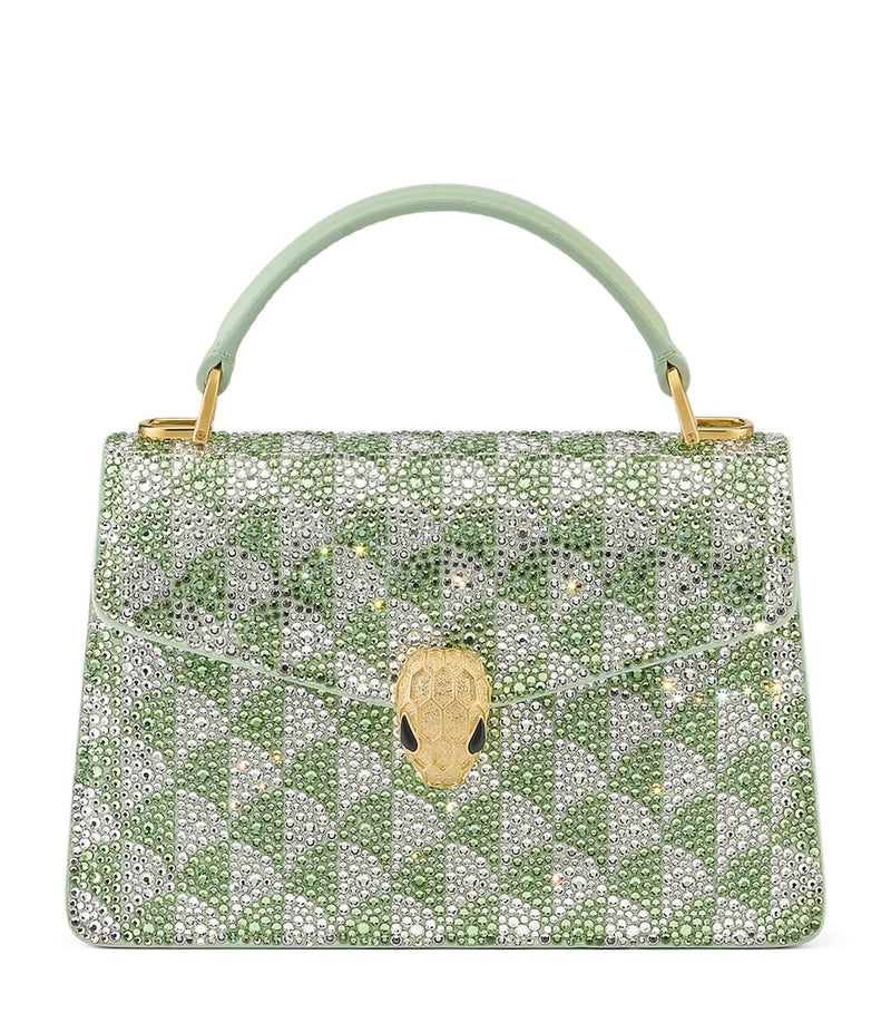 Bvlgari Serpenti Forever mini suede handbag, imported from the UK
