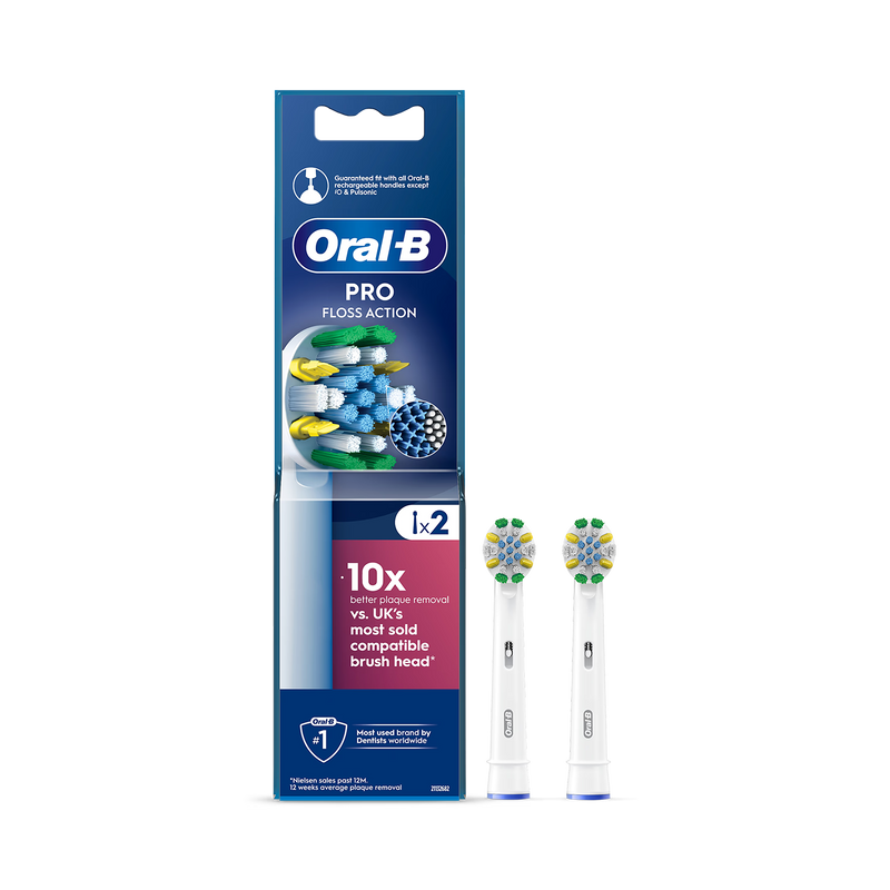 Oral-B Floss Action toothbrush heads 2 count, imported from the UK