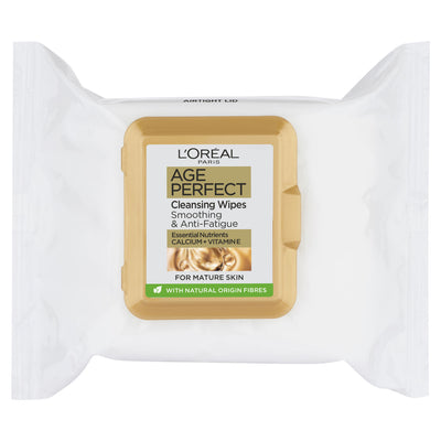 ASDA L'Oreal Paris Age Perfect Cleansing Wipes Pack of 25 Wipes- Buy online at McGrocer