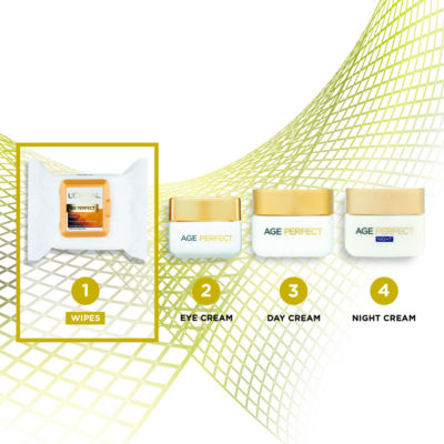 L'Oreal Paris Age Perfect Cleansing Wipes Pack of 25 Wipes, UK version