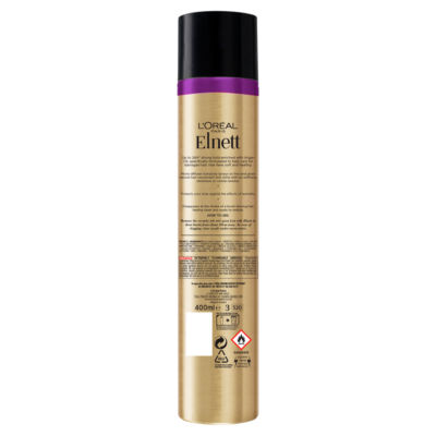 L'Oreal Elnett hairspray strong hold Argan Oil shine 400ml, imported from the UK