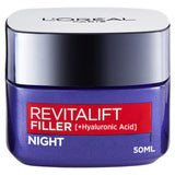 ASDA L'Oreal Paris Revitalift Filler Hyaluronic Acid Night Cream 50ml- Buy online at McGrocer