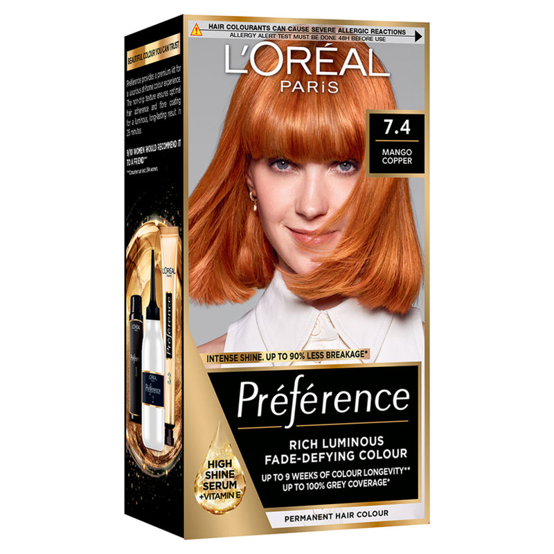 L'Oreal Preference Mango Copper permanent hair colour, UK version