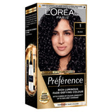 L'Oréal Preference Black permanent hair colour, UK version