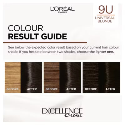 L'Oreal permanent hair colour 9U Very Light Blonde, UK version