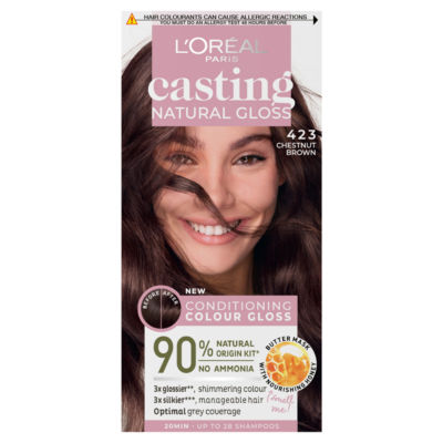 ASDA L'Oreal Natural Gloss 4.23 Brown Noisette Hair Dye Kit- Buy online at McGrocer