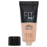 Maybelline Fit Me Matte and Poreless Foundation 115 Ivory, imported from the UK