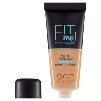 Maybelline Fit Me Matte Poreless Foundation 250 Sun Beige, imported from the UK
