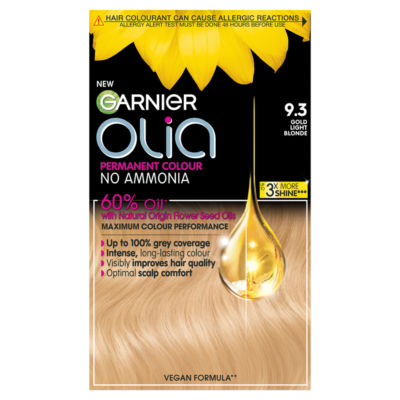 ASDA Garnier Olia 9.3 Gold Light Blonde Permanent Hair Dye- Buy online at McGrocer