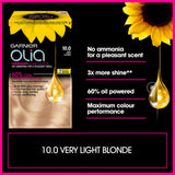 Garnier Olia 10.0 Very Light Blonde permanent hair dye (British brand)