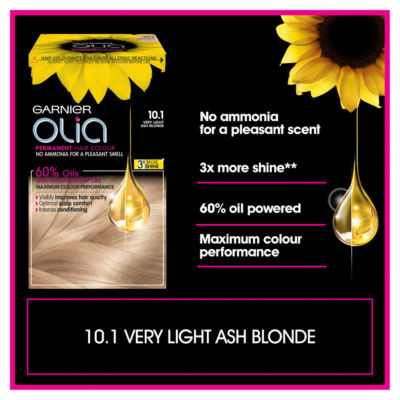 Garnier Olia 10.1 ash blonde hair dye, UK version
