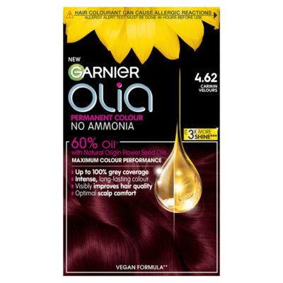 Garnier Olia permanent hair dye 4.62 Dark Garnet Red, UK version