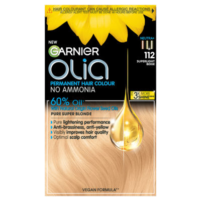 Garnier Olia 112 Super Light Beige Blond hair dye, UK version
