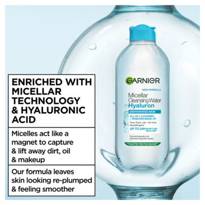 Garnier Micellar Hyaluronic Aloe Water Facial Cleanser for Dehydrated Skin