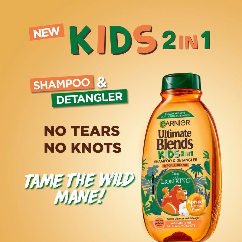 Garnier Kids Shampoo Apricot variant 250ml bottle designed for family use, UK version