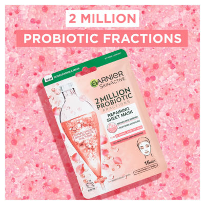 Garnier probiotic repairing sheet mask, UK version