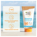 Garnier Sensitive Sun Cream SPF 50+ 175ml - British product