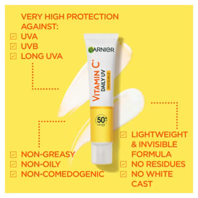 Garnier Vitamin C Daily UV Invisible Brightening Fluid 40ml - British product