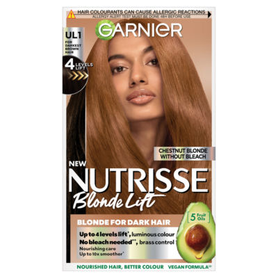 ASDA Garnier Nutrisse Blonde Lift Permanent Hair Dye UL1 Chestnut Blonde- Buy online at McGrocer