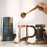 Whittard brass-finished coffee scoop clip 7g, imported from the UK