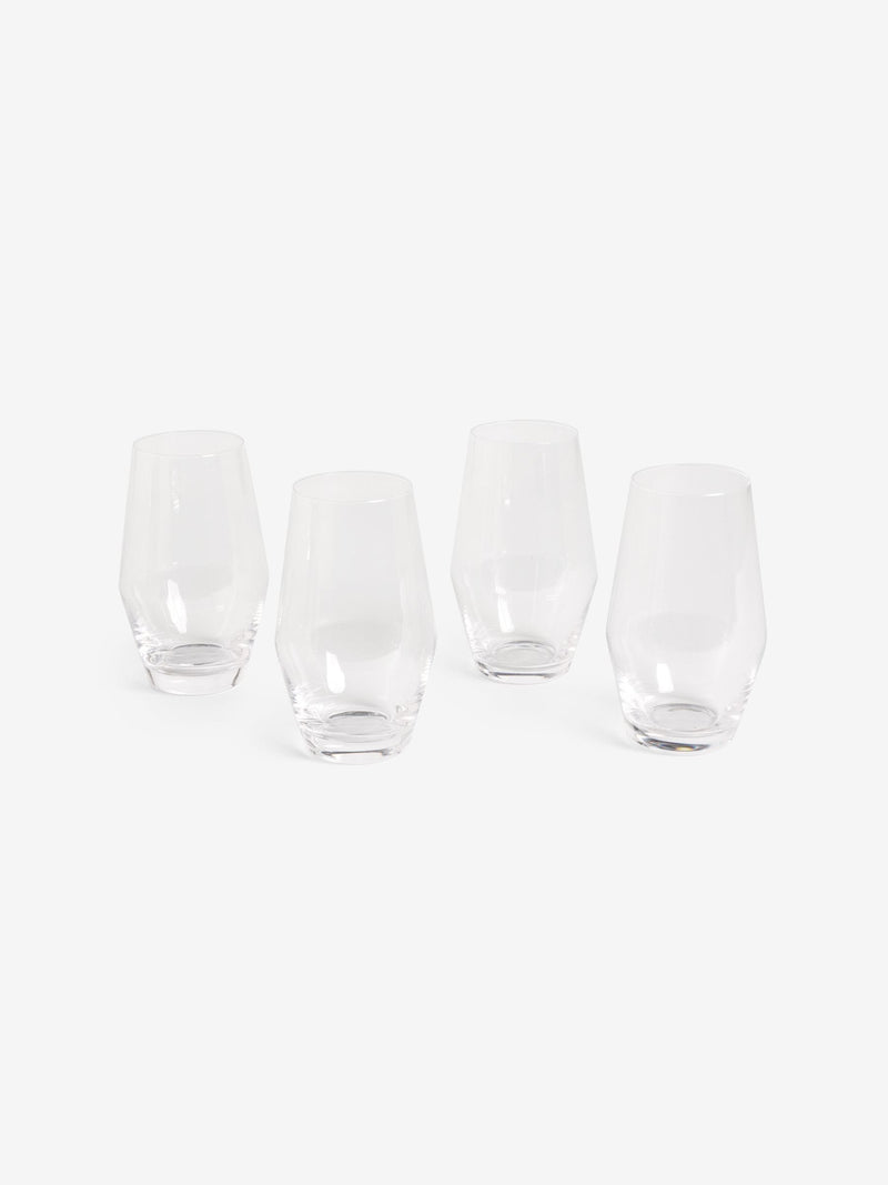 MADE.COM Velma crystal tumbler glasses 4-pack 15cm, imported from the UK