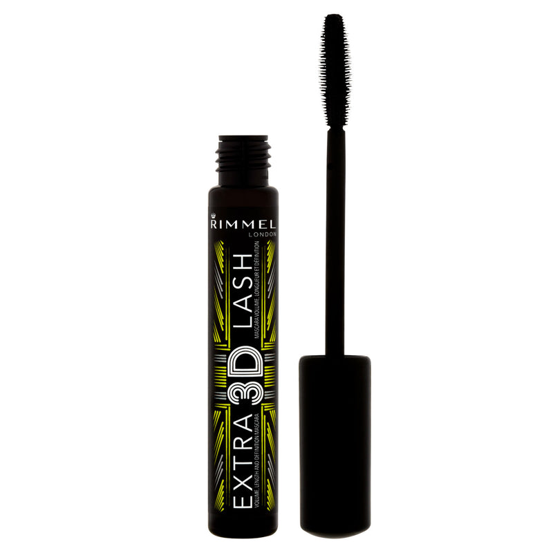 Rimmel London Extra 3D Lash Mascara Extreme Black 8ml, imported from the UK