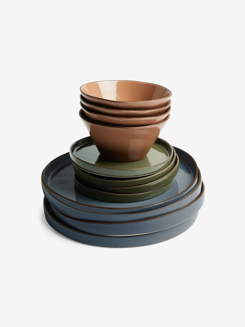 MADE.COM Millo mixed colour dinner set 12 piece, imported from the UK