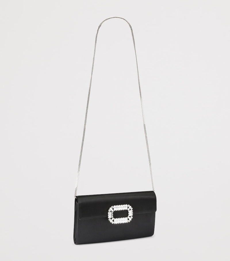 Roger Vivier Pilgrim satin clutch bag - British product