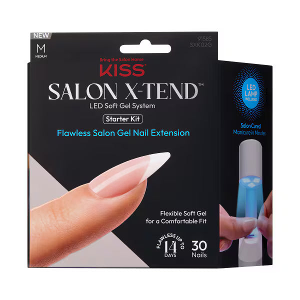 Kit d'extension d'ongles Kiss Soft Gel 30 Faux ongles - Produit britannique