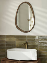 Next Natural Jackson Round Pebble Wall Mirror 43cm x 62cm- Buy online at McGrocer