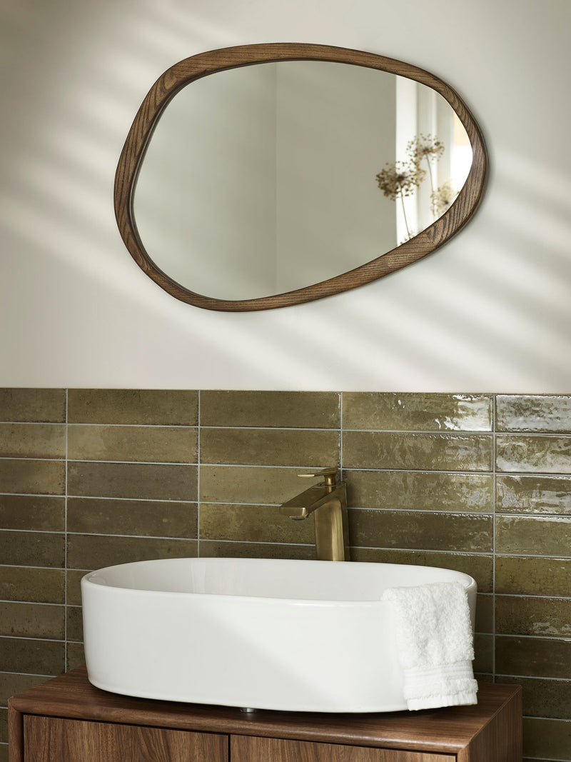 Jackson Round Pebble Wall Mirror 43cm x 62cm, imported from the UK