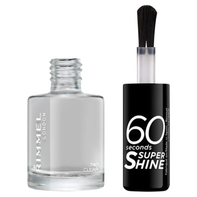 ASDA Rimmel London 60 Seconds Super Shine 740 Clear Nail Polish 8ml- Buy online at McGrocer
