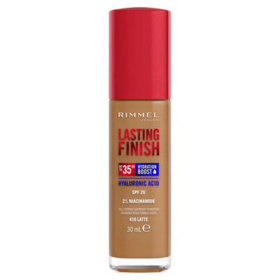 Rimmel London Lasting Finish Foundation 410 Latte, imported from the UK
