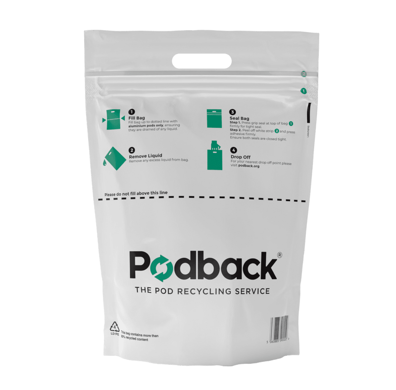 Coffee pod recycling bag for Podback, 45cm high - British product