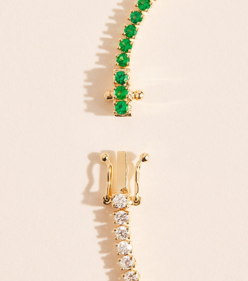 Anita Ko Hepburn bracelet yellow gold diamond emerald, imported from the UK