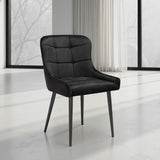Indus Valley Kia black velvet dining chair 2 pack (British brand)