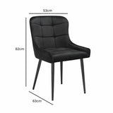Indus Valley Kia black velvet dining chair 2 pack (British brand)