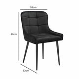 Indus Valley Kia black velvet dining chair 2 pack (British brand)