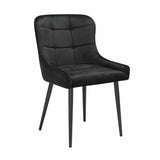 Indus Valley Kia black velvet dining chair 2 pack (British brand)