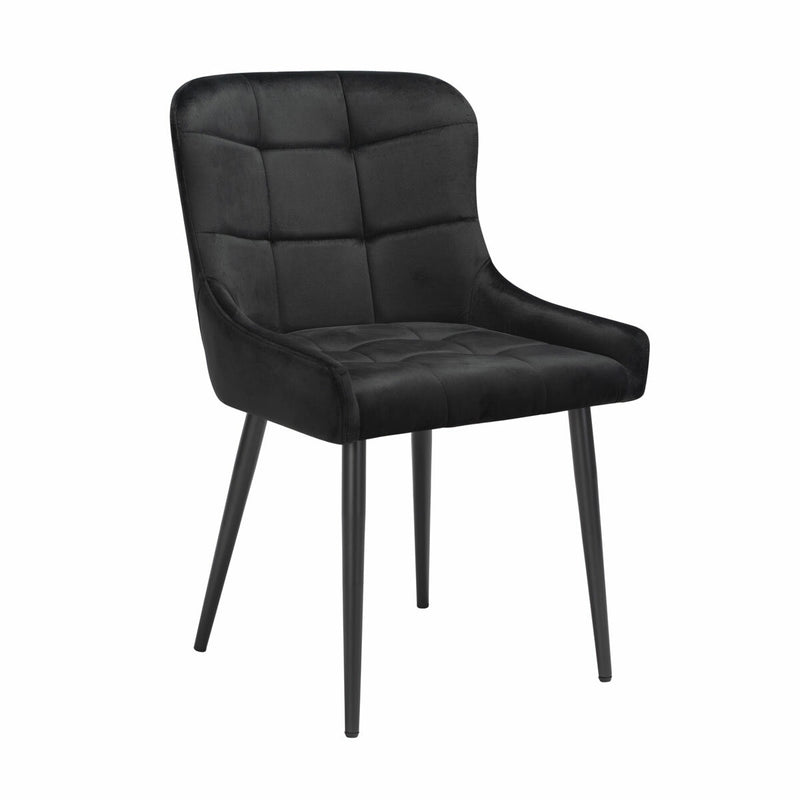Indus Valley Kia black velvet dining chair 2 pack (British brand)