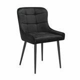 Indus Valley Kia black velvet dining chair 2 pack (British brand)