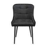 Indus Valley Kia black velvet dining chair 2 pack (British brand)