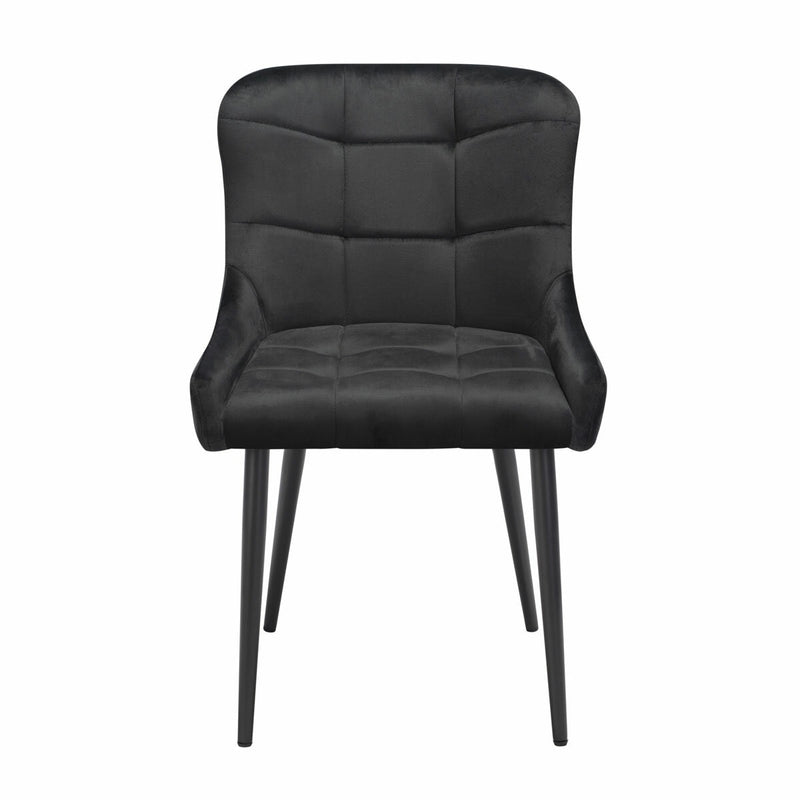 Indus Valley Kia black velvet dining chair 2 pack (British brand)
