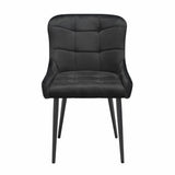 Indus Valley Kia black velvet dining chair 2 pack (British brand)