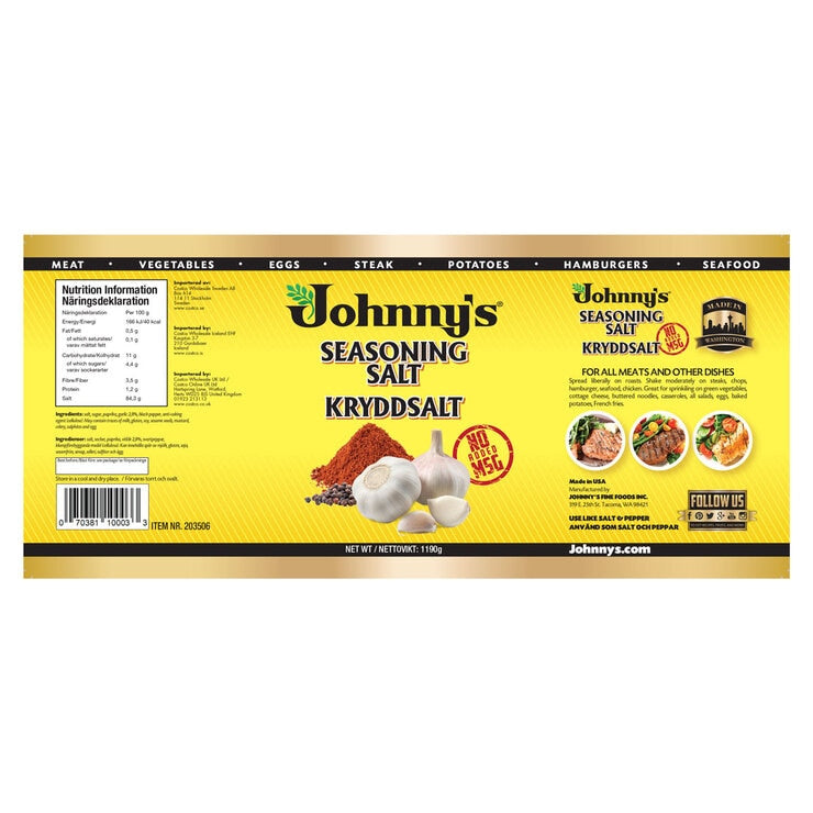 Johnny's all-purpose seasoning salt 1.19kg (British brand)