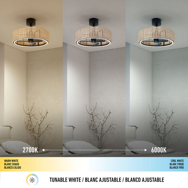 Artika rattan ceiling fan light 61cm- British product