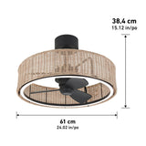 Artika rattan ceiling fan light 61cm- British product