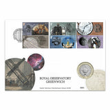 Royal Mail Royal Observatory cover with stamps and £2 coin (British brand)
